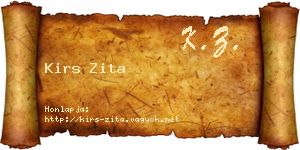 Kirs Zita névjegykártya